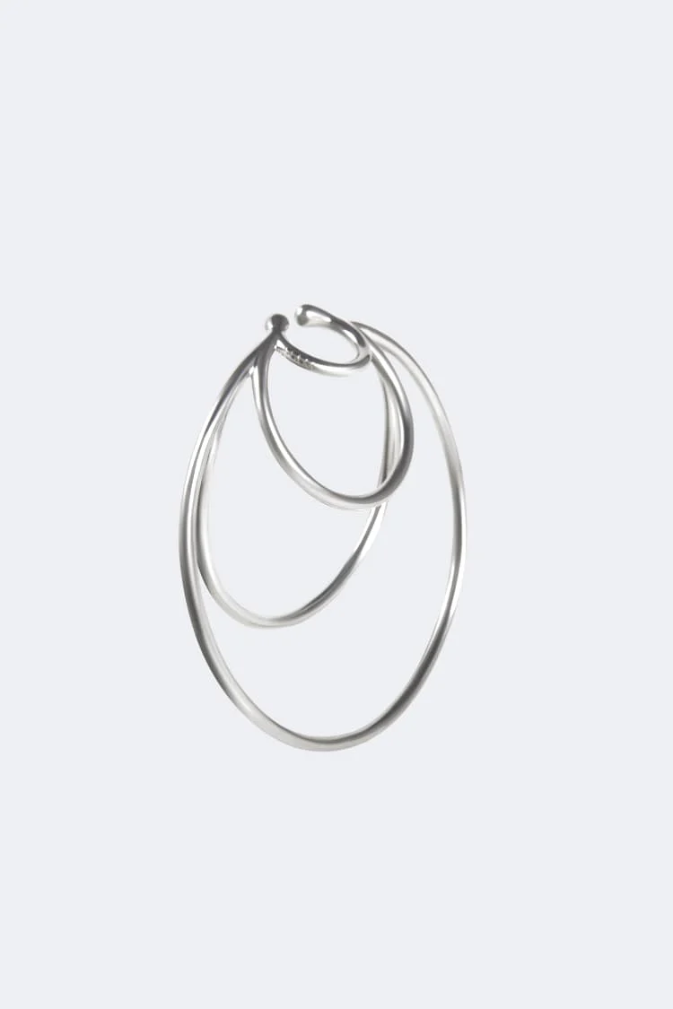 Silver Coils Hoop Ear Cuff - Image 3