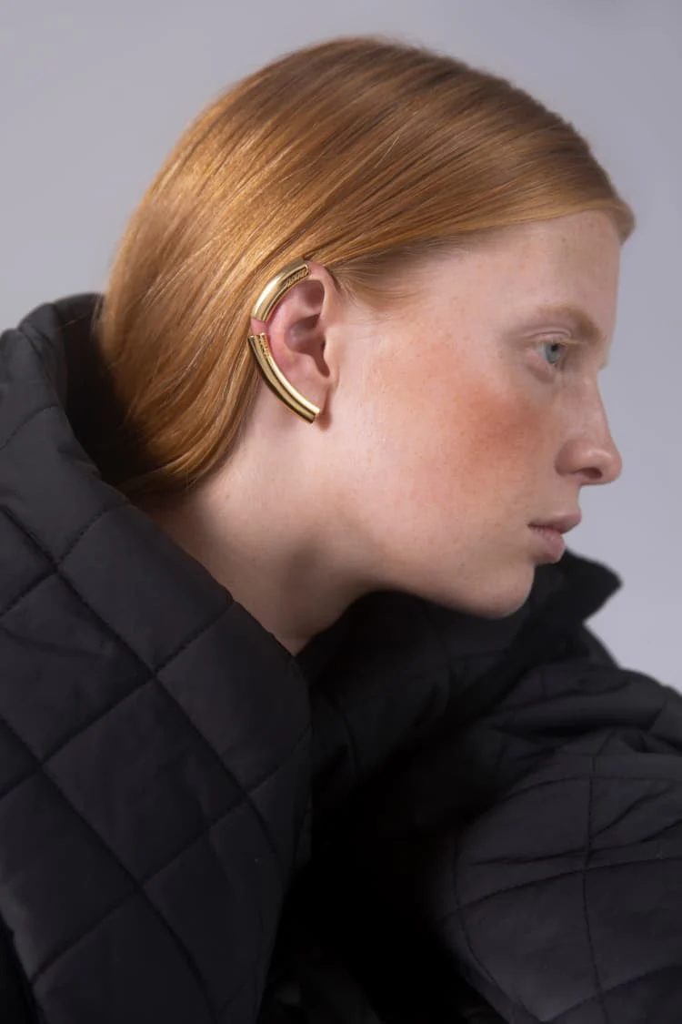 Gold Full Ear Climber Earring - Image 2