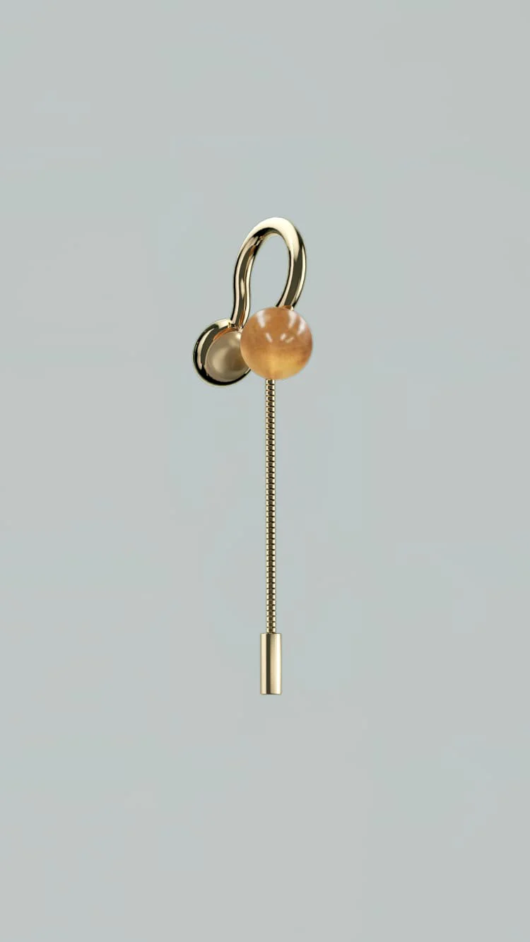 Gold Lip Cuff with Chain - Image 4