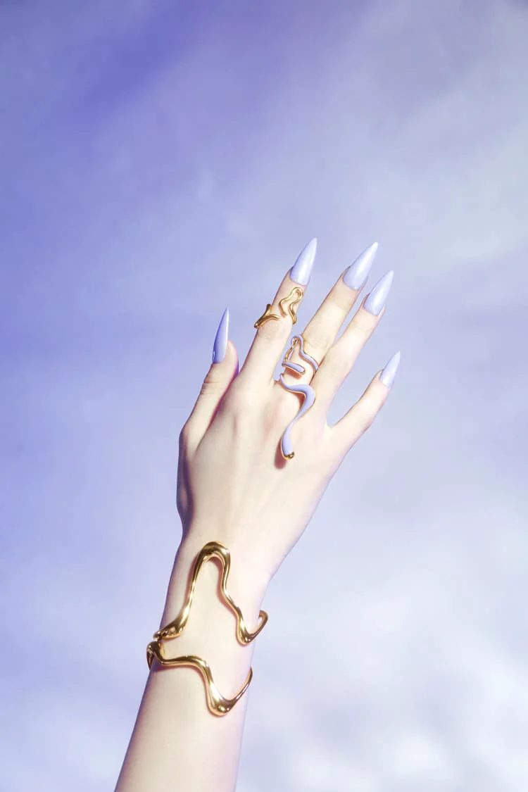 Gold Liquid Midi Ring - Image 2