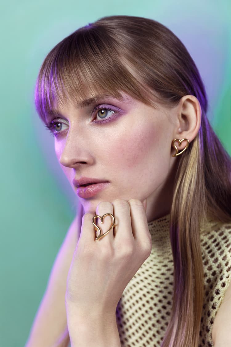 Gold Love Open Heart Ring - Image 3
