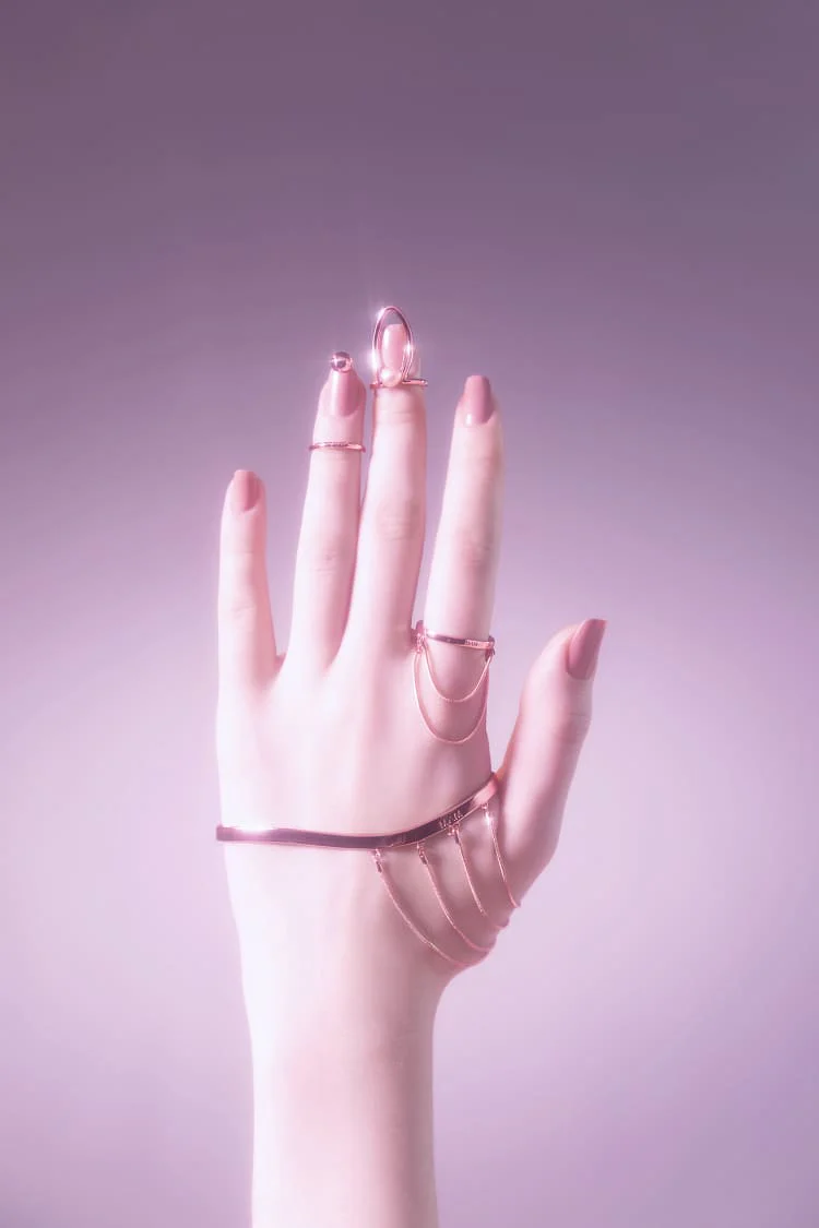 Set of Rose Gold Hand Chains - Image 3