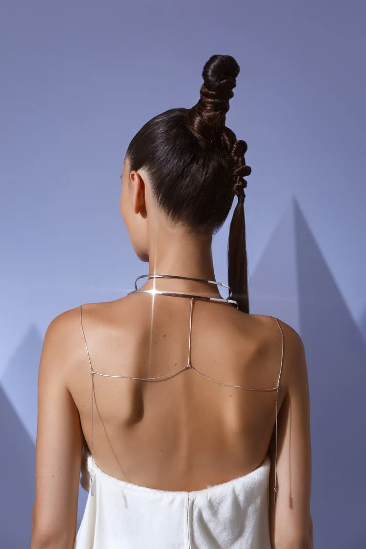 Silver Unique Body Necklace - Image 3