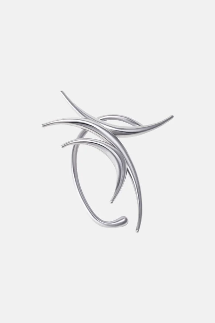 Silver Spiked Full Ear Cuff