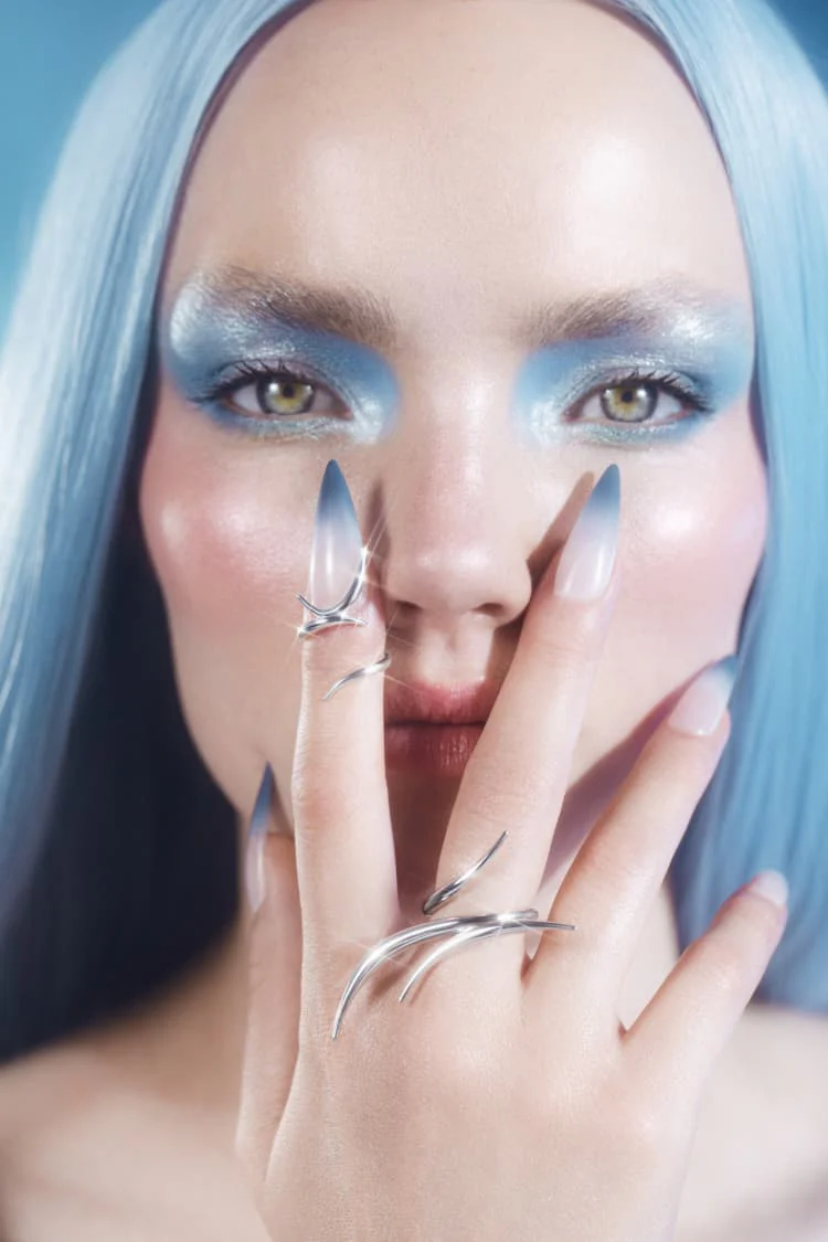 Silver Spiked Midi Ring - Image 4